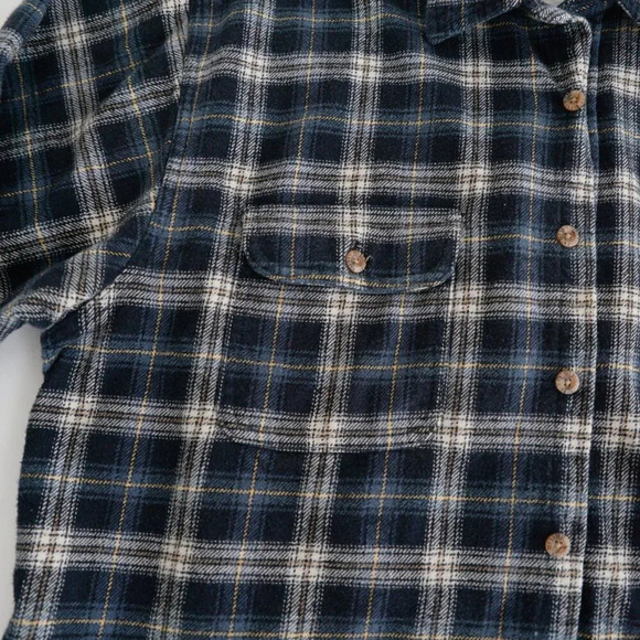 Vintage Field And Stream Outfitter Navy And Blue Checker Pattern Button Up Shirt - Picture 10 of 12